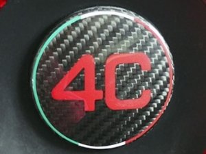 Alfa Romeo 4C Steering Wheel Trim - Carbon Fiber - Badge Cover - 4C Logo w/ Italian Theme